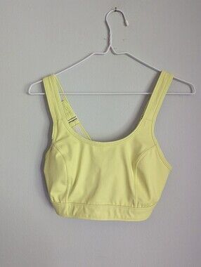 Title Nine Tech Athena Women’s 32D Light Yellow Sports Bra Adjustable Straps